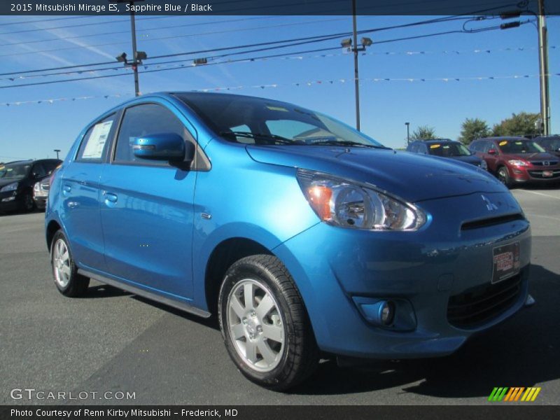 Sapphire Blue / Black 2015 Mitsubishi Mirage ES