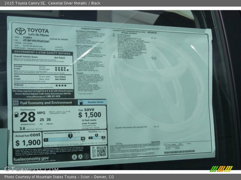 Celestial Silver Metallic / Black 2015 Toyota Camry SE