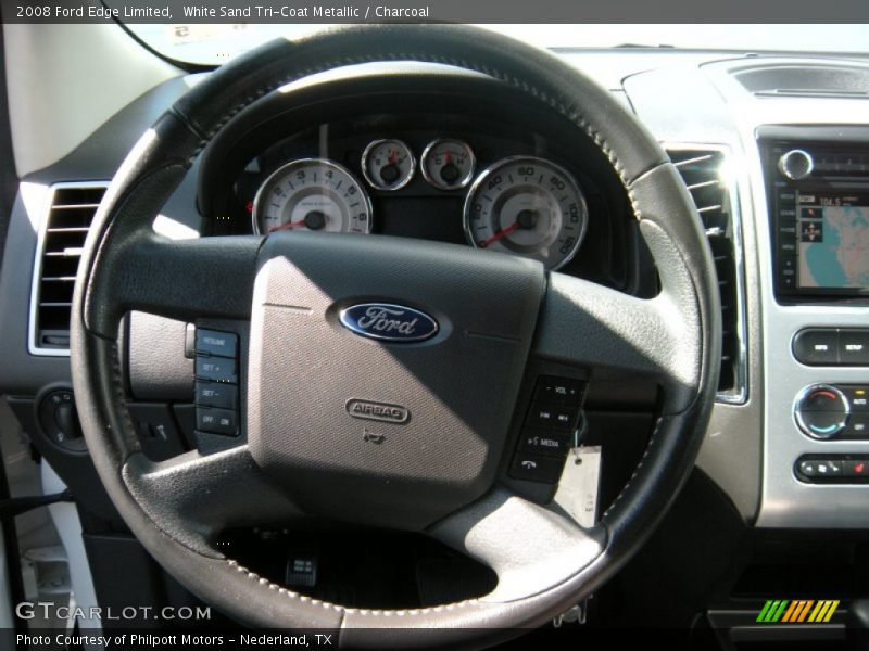 White Sand Tri-Coat Metallic / Charcoal 2008 Ford Edge Limited