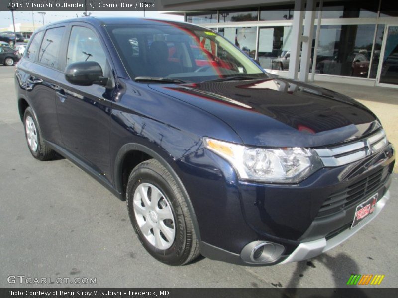 Cosmic Blue / Black 2015 Mitsubishi Outlander ES