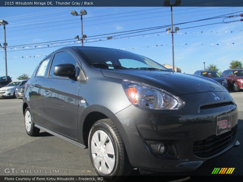 Thunder Gray / Black 2015 Mitsubishi Mirage DE