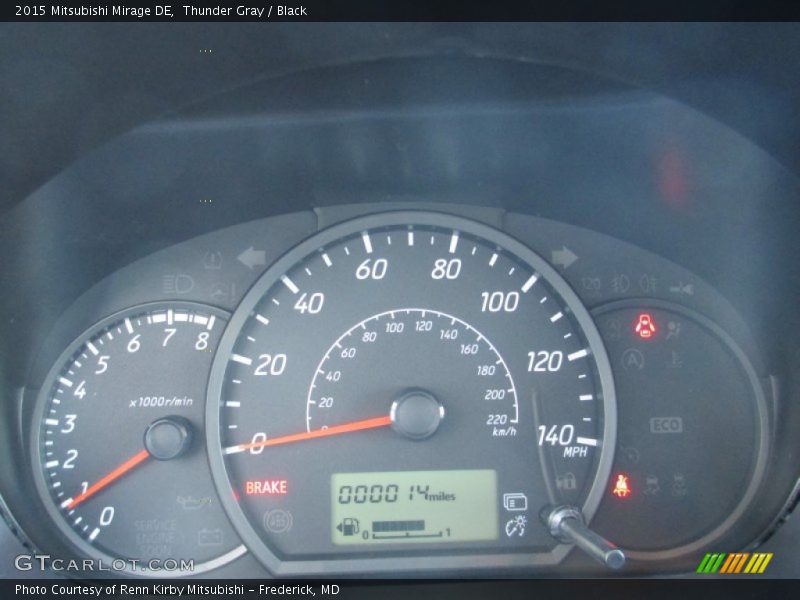 Thunder Gray / Black 2015 Mitsubishi Mirage DE