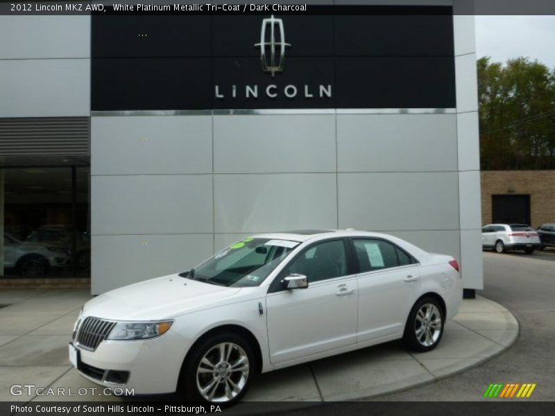 White Platinum Metallic Tri-Coat / Dark Charcoal 2012 Lincoln MKZ AWD