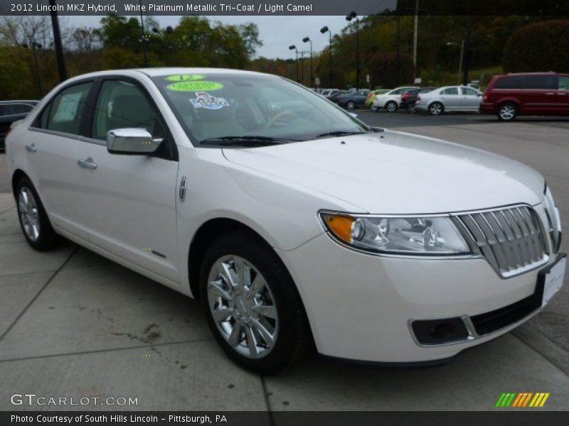 White Platinum Metallic Tri-Coat / Light Camel 2012 Lincoln MKZ Hybrid