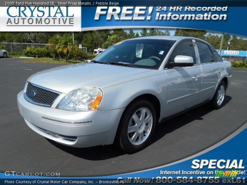 Silver Frost Metallic / Pebble Beige 2005 Ford Five Hundred SE