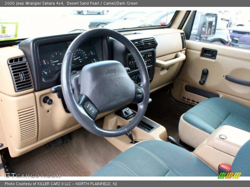 Desert Sand Pearl / Camel/Dark Green 2000 Jeep Wrangler Sahara 4x4