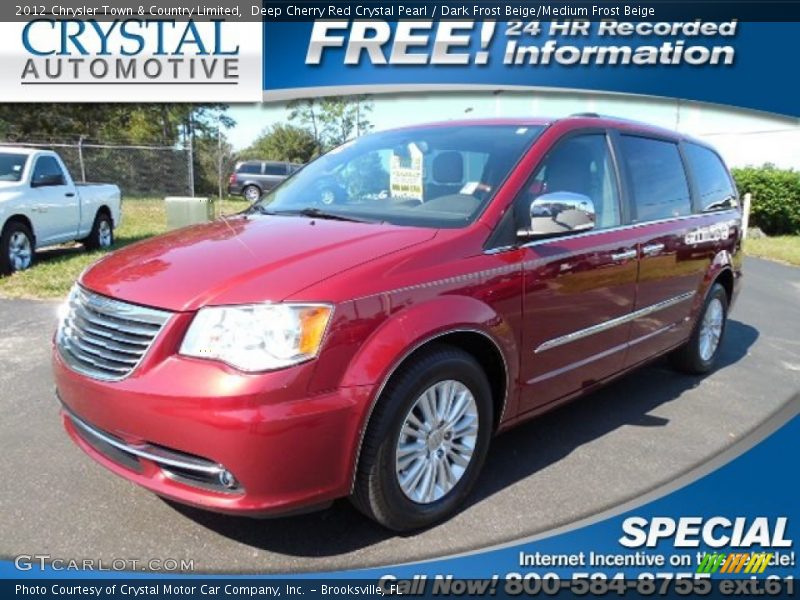 Deep Cherry Red Crystal Pearl / Dark Frost Beige/Medium Frost Beige 2012 Chrysler Town & Country Limited