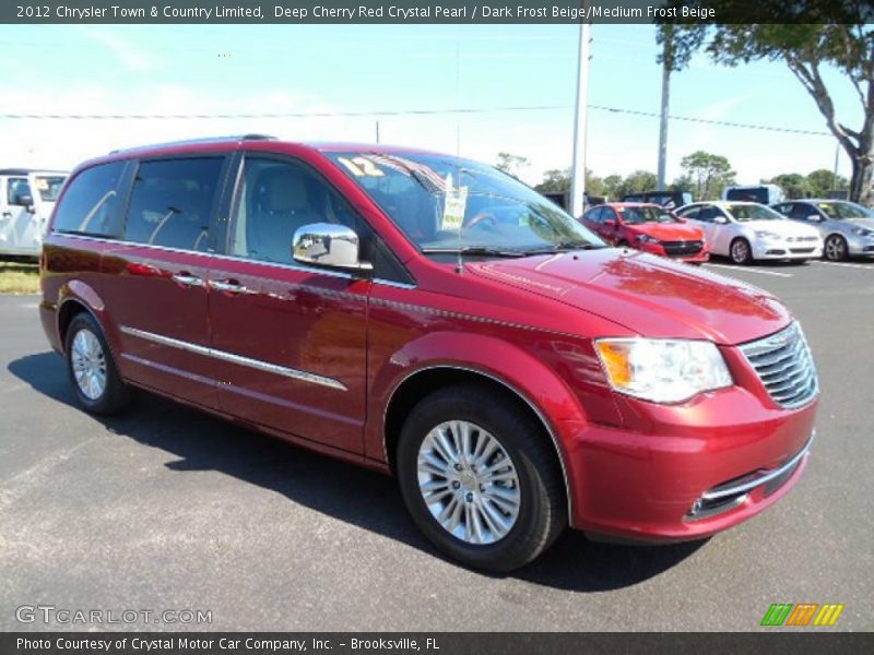 Deep Cherry Red Crystal Pearl / Dark Frost Beige/Medium Frost Beige 2012 Chrysler Town & Country Limited