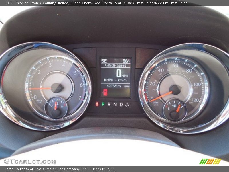 Deep Cherry Red Crystal Pearl / Dark Frost Beige/Medium Frost Beige 2012 Chrysler Town & Country Limited