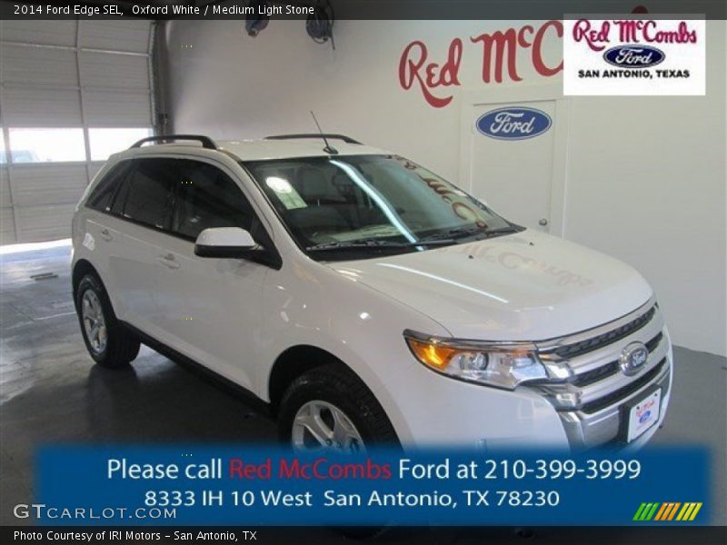 Oxford White / Medium Light Stone 2014 Ford Edge SEL