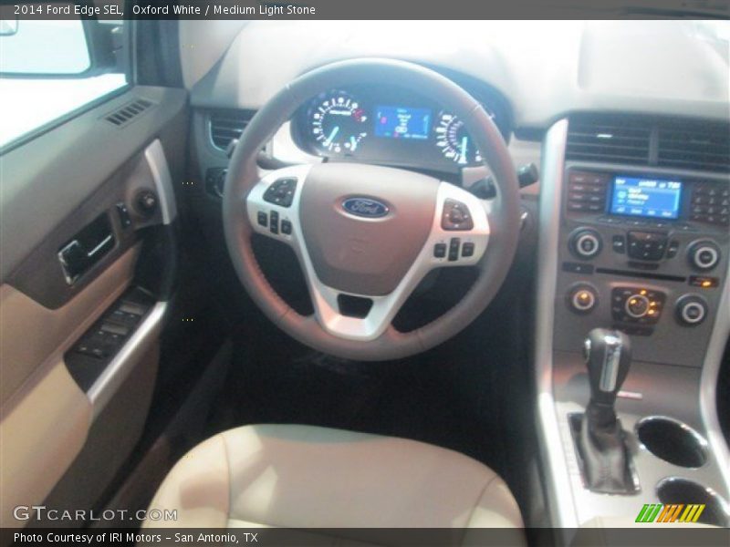 Oxford White / Medium Light Stone 2014 Ford Edge SEL