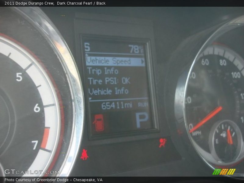 Dark Charcoal Pearl / Black 2011 Dodge Durango Crew