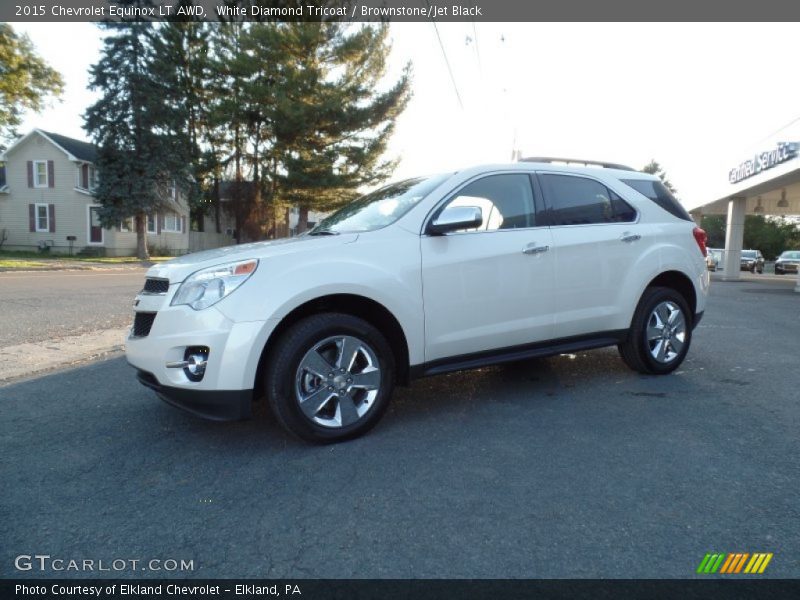 White Diamond Tricoat / Brownstone/Jet Black 2015 Chevrolet Equinox LT AWD