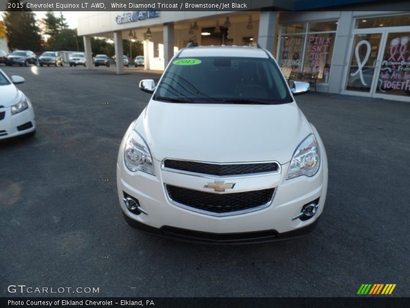 White Diamond Tricoat / Brownstone/Jet Black 2015 Chevrolet Equinox LT AWD