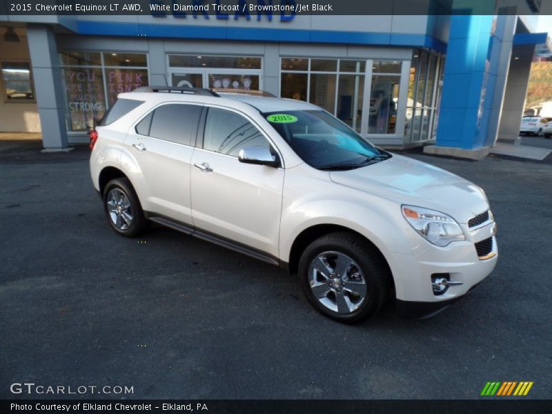 White Diamond Tricoat / Brownstone/Jet Black 2015 Chevrolet Equinox LT AWD