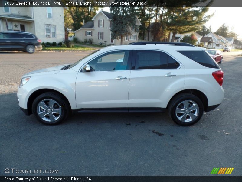 White Diamond Tricoat / Brownstone/Jet Black 2015 Chevrolet Equinox LT AWD