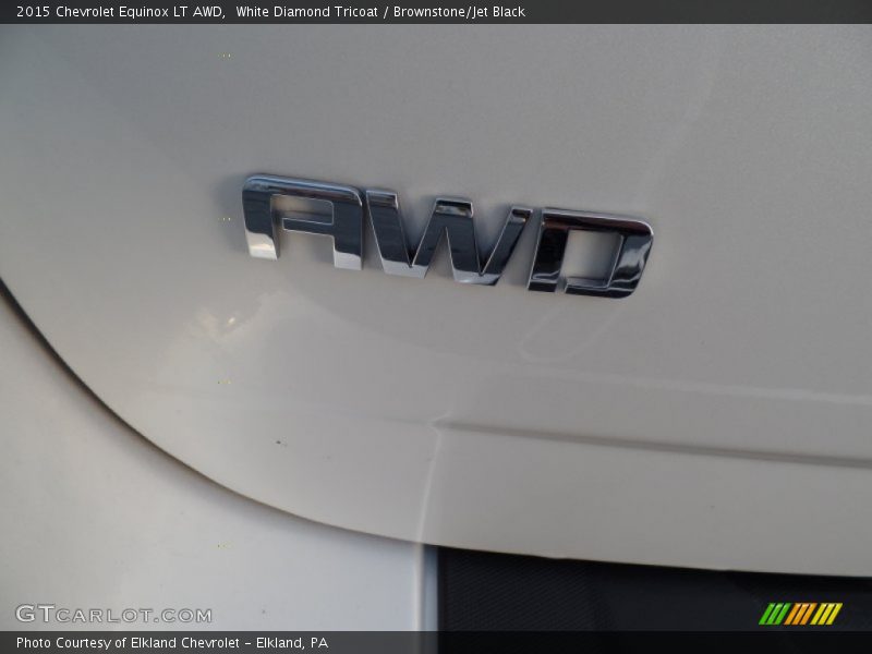 White Diamond Tricoat / Brownstone/Jet Black 2015 Chevrolet Equinox LT AWD