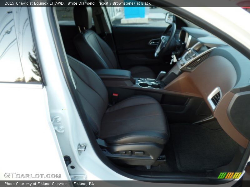 White Diamond Tricoat / Brownstone/Jet Black 2015 Chevrolet Equinox LT AWD