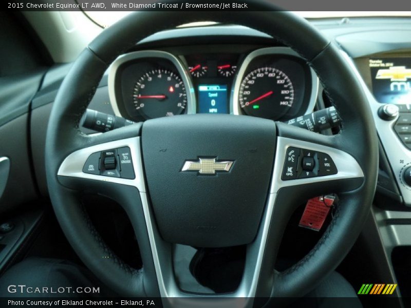 White Diamond Tricoat / Brownstone/Jet Black 2015 Chevrolet Equinox LT AWD