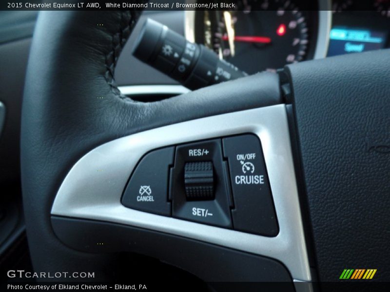 White Diamond Tricoat / Brownstone/Jet Black 2015 Chevrolet Equinox LT AWD