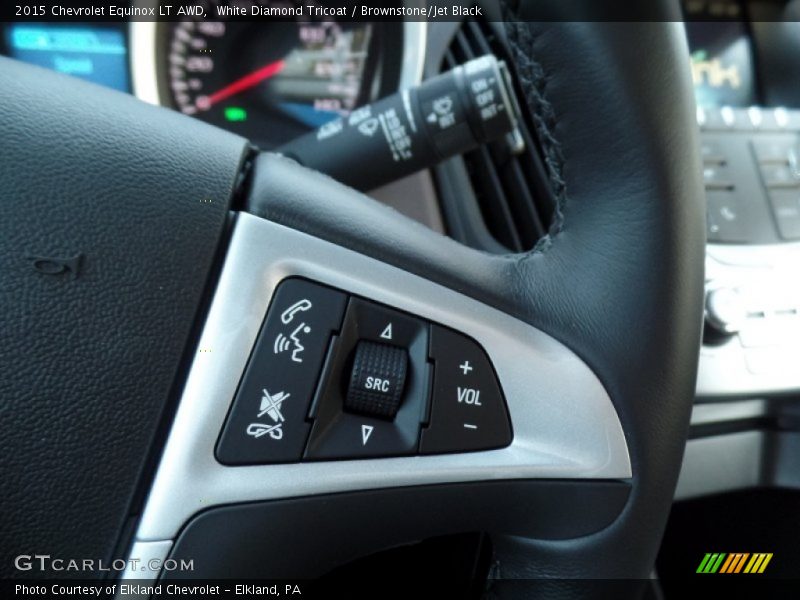White Diamond Tricoat / Brownstone/Jet Black 2015 Chevrolet Equinox LT AWD