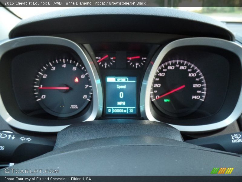 White Diamond Tricoat / Brownstone/Jet Black 2015 Chevrolet Equinox LT AWD