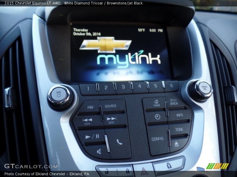 White Diamond Tricoat / Brownstone/Jet Black 2015 Chevrolet Equinox LT AWD