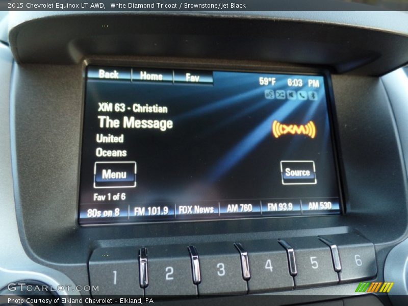 White Diamond Tricoat / Brownstone/Jet Black 2015 Chevrolet Equinox LT AWD