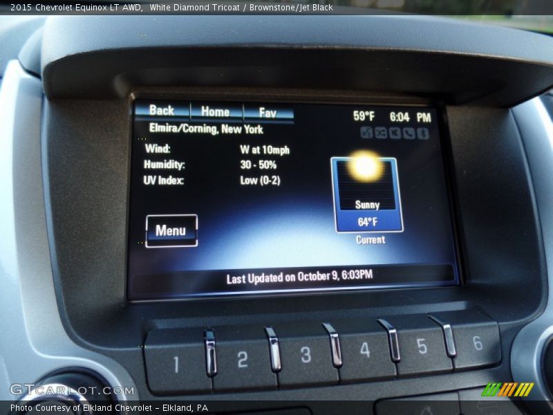 White Diamond Tricoat / Brownstone/Jet Black 2015 Chevrolet Equinox LT AWD