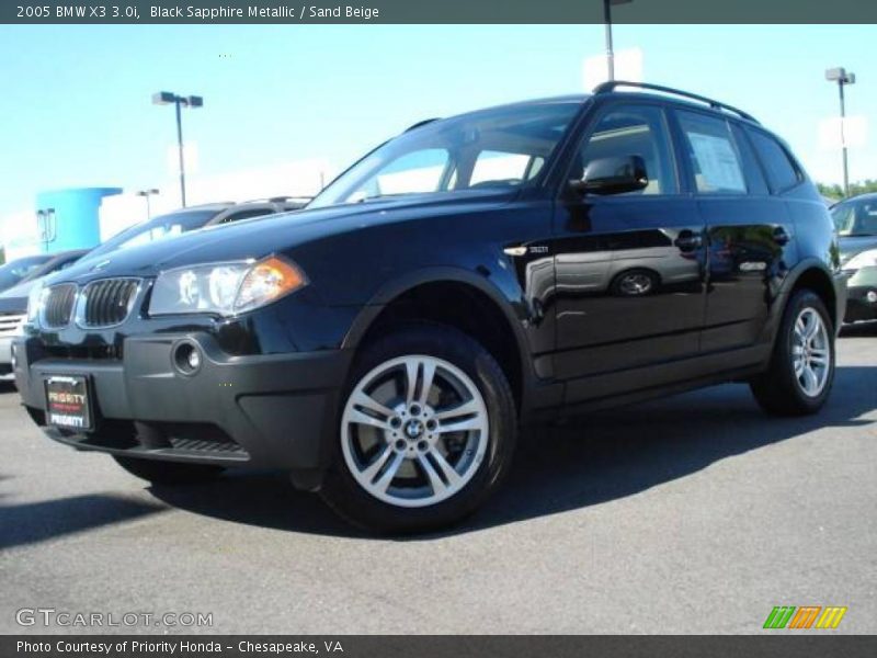 Black Sapphire Metallic / Sand Beige 2005 BMW X3 3.0i