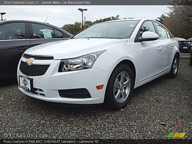 Summit White / Jet Black/Sport Red 2014 Chevrolet Cruze LT