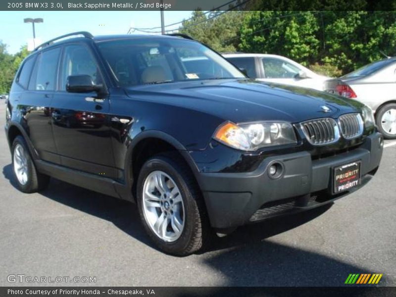 Black Sapphire Metallic / Sand Beige 2005 BMW X3 3.0i