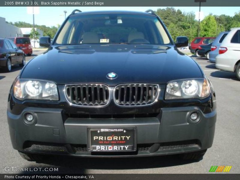 Black Sapphire Metallic / Sand Beige 2005 BMW X3 3.0i