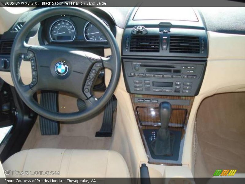 Black Sapphire Metallic / Sand Beige 2005 BMW X3 3.0i