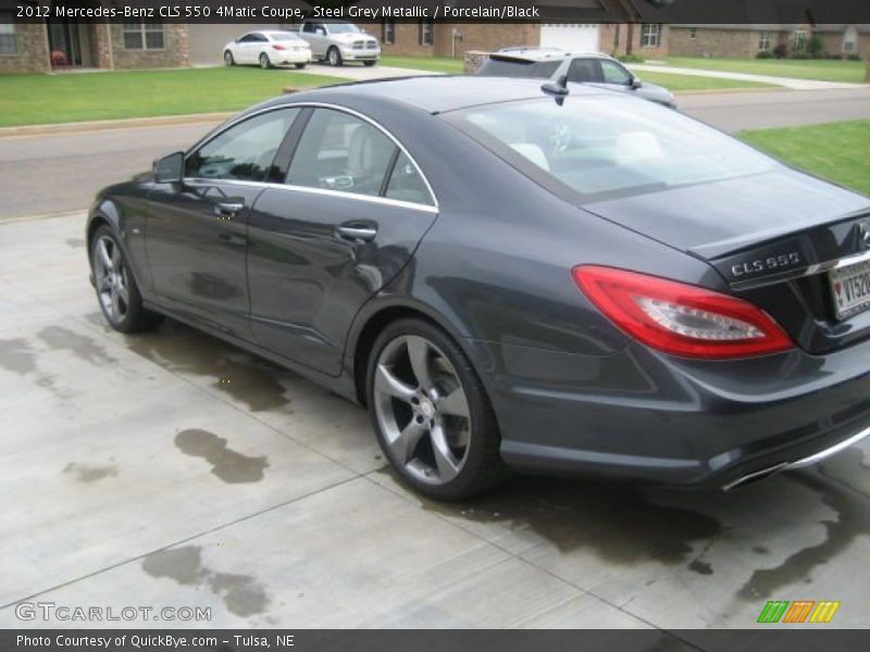 Steel Grey Metallic / Porcelain/Black 2012 Mercedes-Benz CLS 550 4Matic Coupe
