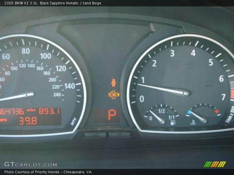 Black Sapphire Metallic / Sand Beige 2005 BMW X3 3.0i