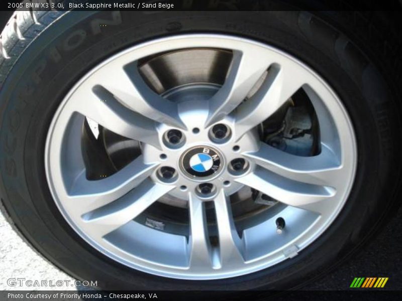 Black Sapphire Metallic / Sand Beige 2005 BMW X3 3.0i