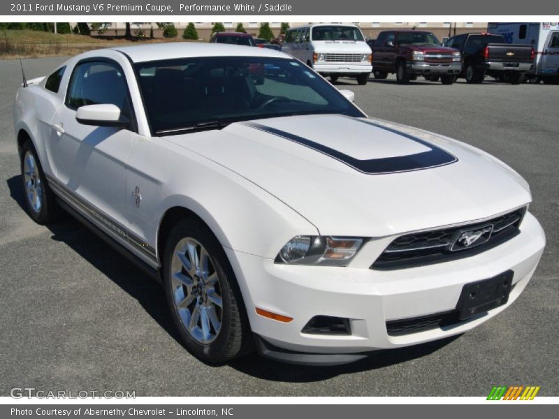 Performance White / Saddle 2011 Ford Mustang V6 Premium Coupe