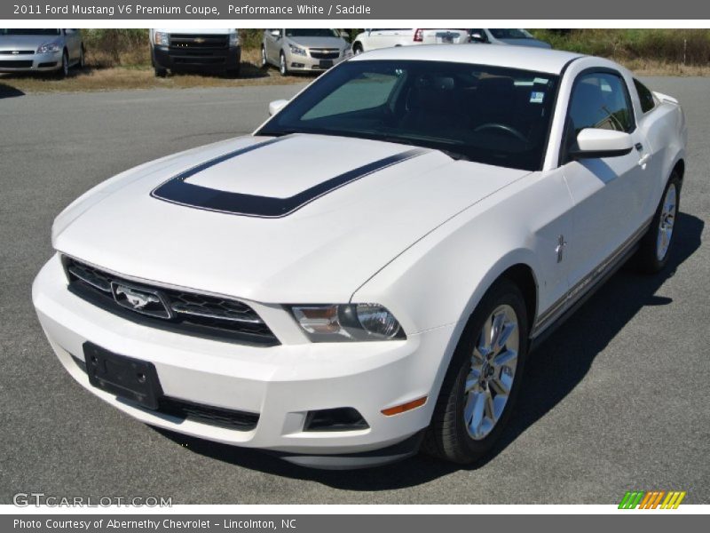 Performance White / Saddle 2011 Ford Mustang V6 Premium Coupe