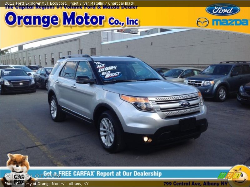 Ingot Silver Metallic / Charcoal Black 2012 Ford Explorer XLT EcoBoost