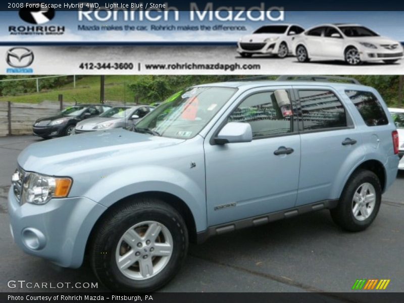 Light Ice Blue / Stone 2008 Ford Escape Hybrid 4WD