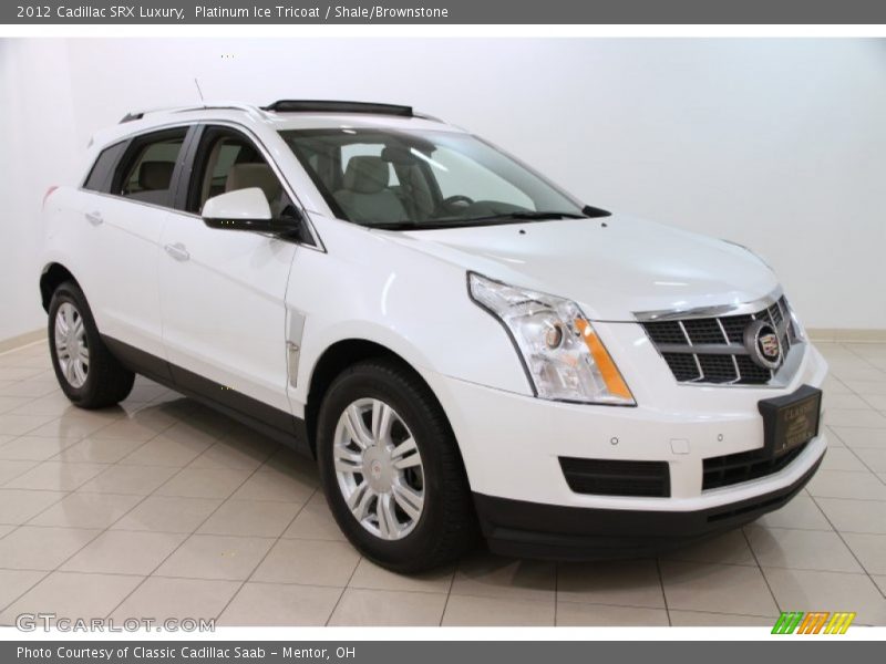 Platinum Ice Tricoat / Shale/Brownstone 2012 Cadillac SRX Luxury