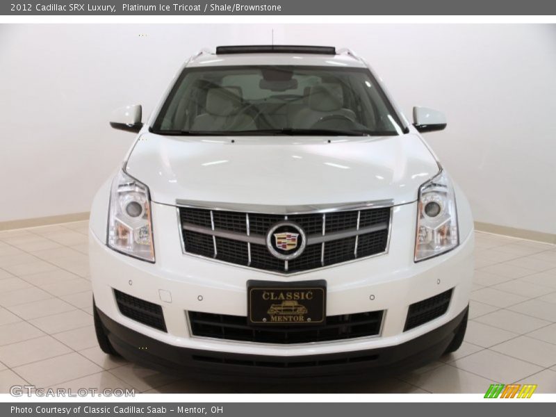 Platinum Ice Tricoat / Shale/Brownstone 2012 Cadillac SRX Luxury