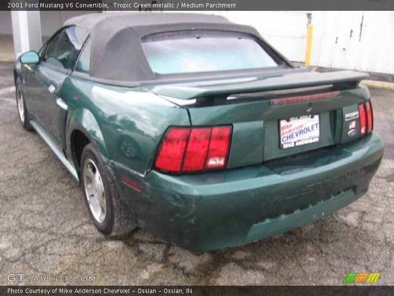Tropic Green metallic / Medium Parchment 2001 Ford Mustang V6 Convertible