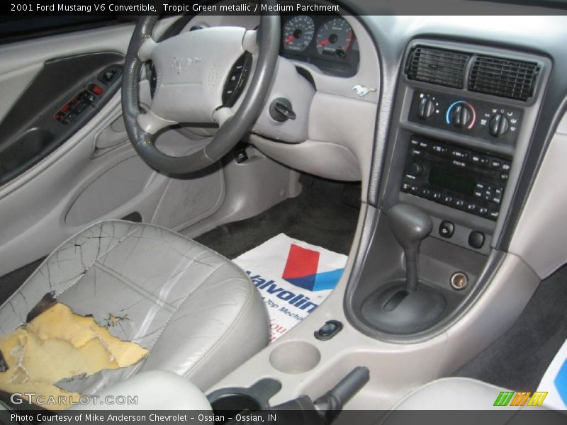 Tropic Green metallic / Medium Parchment 2001 Ford Mustang V6 Convertible
