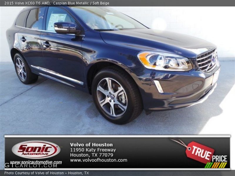 Caspian Blue Metallic / Soft Beige 2015 Volvo XC60 T6 AWD