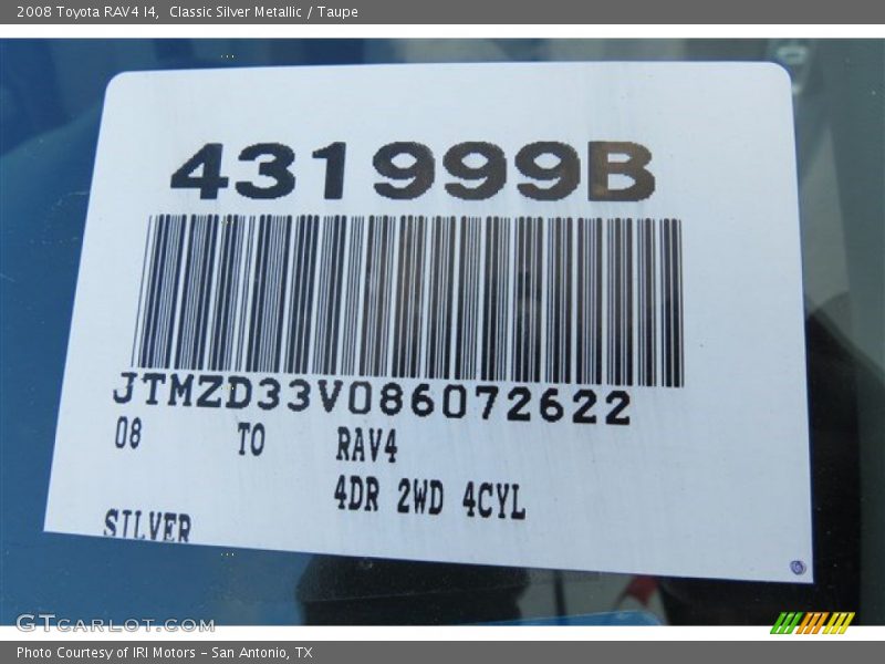 Classic Silver Metallic / Taupe 2008 Toyota RAV4 I4