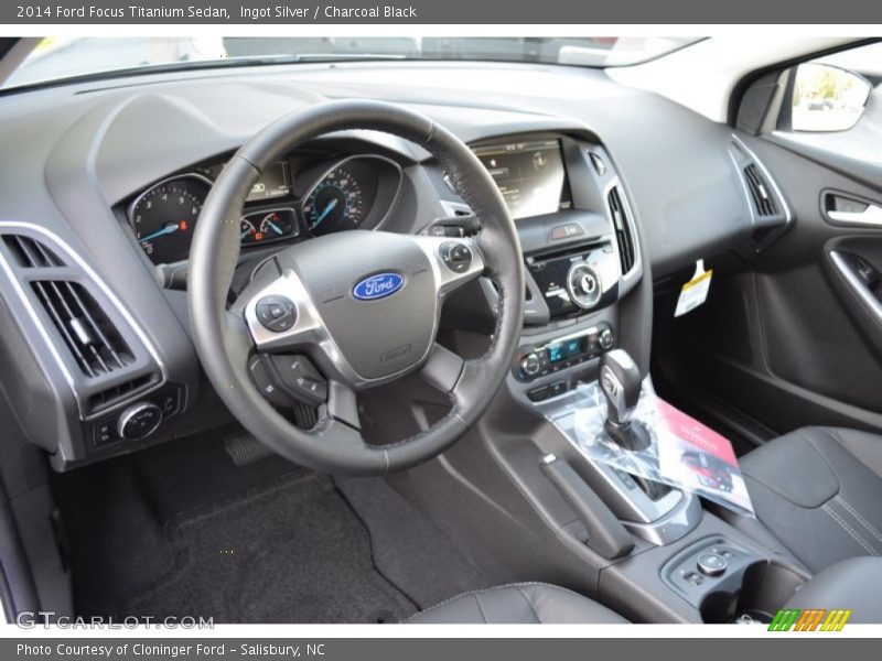 Ingot Silver / Charcoal Black 2014 Ford Focus Titanium Sedan