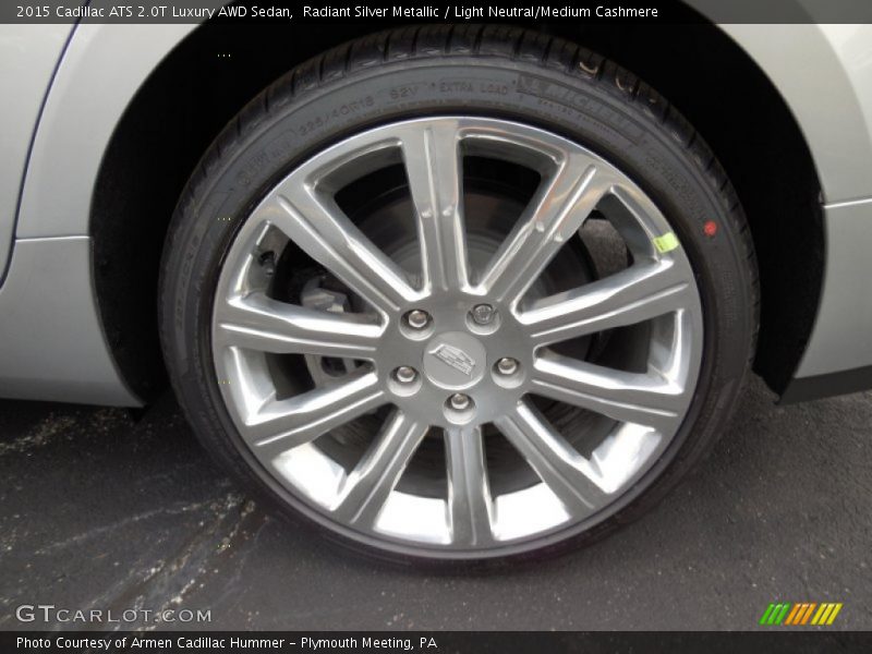 Radiant Silver Metallic / Light Neutral/Medium Cashmere 2015 Cadillac ATS 2.0T Luxury AWD Sedan