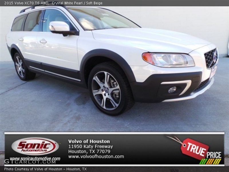 Crystal White Pearl / Soft Beige 2015 Volvo XC70 T6 AWD